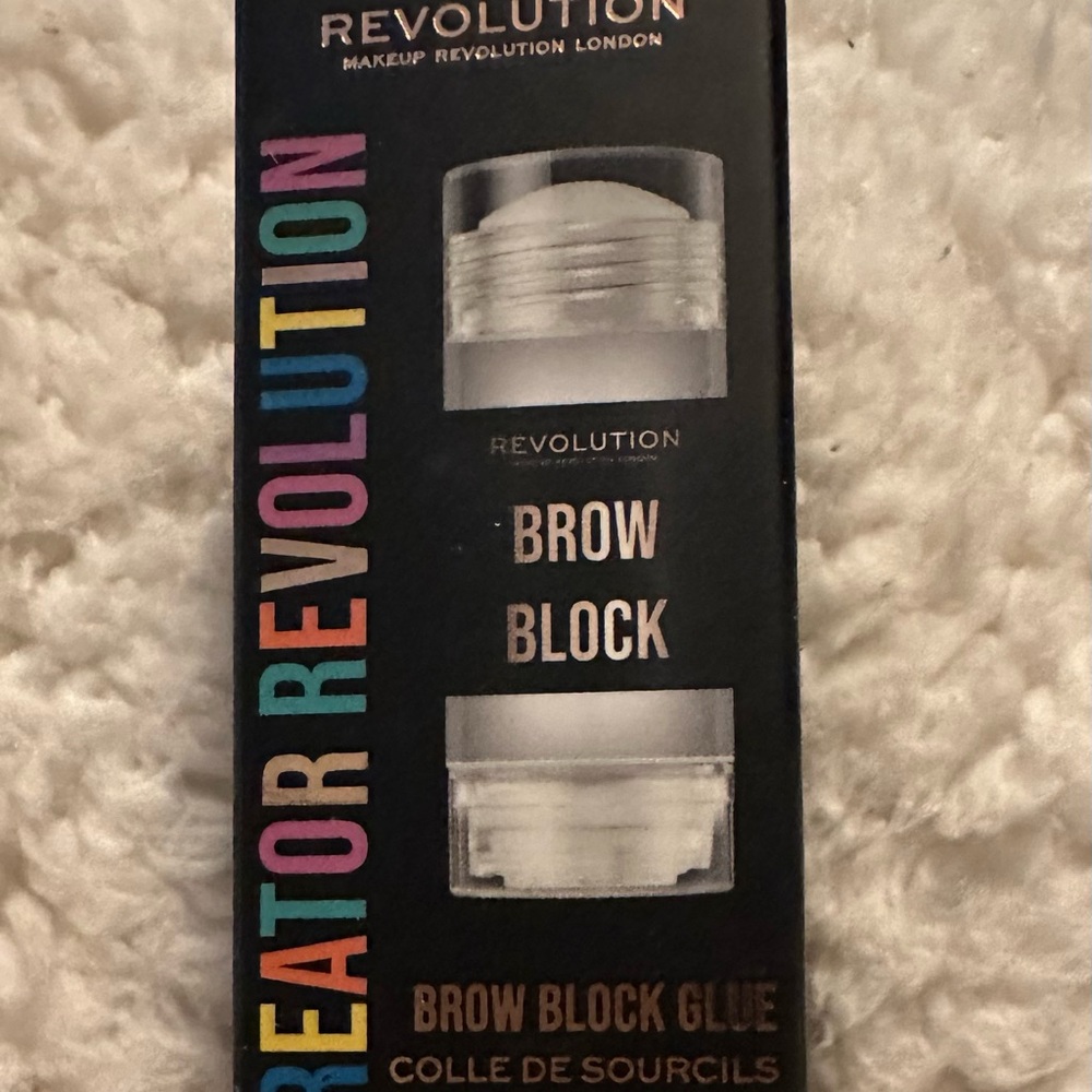Revolution Brow Block Glue with Multicolor Text